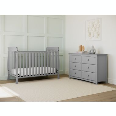 Storkcraft&reg; Kenton 6-Drawer Double Dresser in Pebble Grey. View a larger version of this product image.