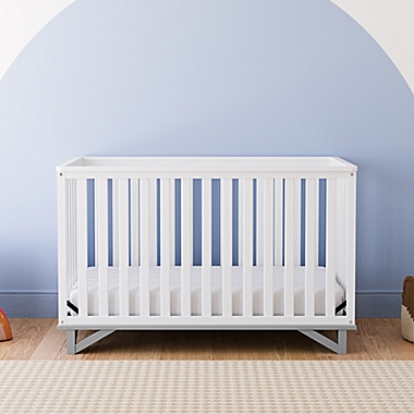 Storkcraft&trade; Santa Monica 5-in-1 Convertible Crib in White/Grey. View a larger version of this product image.
