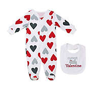 Baby Starters&reg; Cutest Valentine 2-Piece Footie Sleep and Play w/ Bib Set in Red