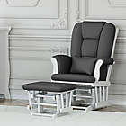 Alternate image 1 for Storkcraft&reg; Tuscany Glider and Ottoman in White/Grey
