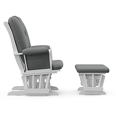 Storkcraft&reg; Tuscany Glider and Ottoman in White/Grey. View a larger version of this product image.