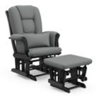 Alternate image 0 for Storkcraft&reg; Tuscany Glider and Ottoman in Black/Grey