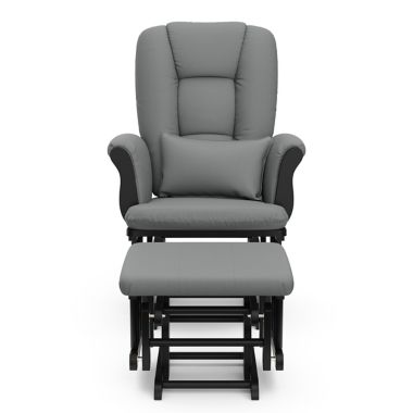 Storkcraft&reg; Tuscany Glider and Ottoman in Black/Grey. View a larger version of this product image.