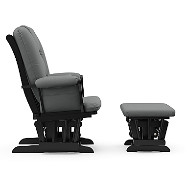 Storkcraft&reg; Tuscany Glider and Ottoman in Black/Grey. View a larger version of this product image.