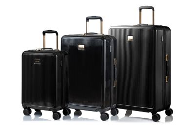 CHAMPS Luxe 3-Piece Hardside Expandable Spinner Luggage Set in Black