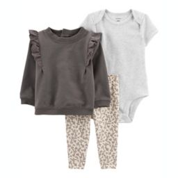 carter's® 3-Piece Hooded Cardigan Set in Grey