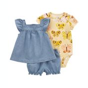 carter's&reg; 3-Piece Little Short Set in Blue/Yellow