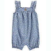 carter&#39;s&reg; Size 12M Floral Chambray Romper in Blue