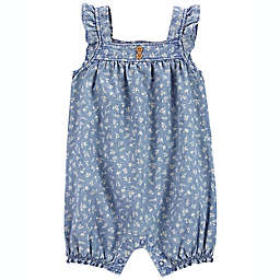 carter's® Floral Chambray Romper in Blue