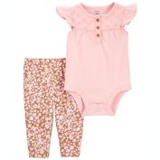 carter&#39;s&reg; Size 12M 2-Piece Floral Bodysuit and Pant Set in Pink