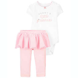 carter's® 2-Piece Daddy's Little Princess Bodysuit and Pant Set in Pink