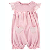 carter&#39;s&reg; Size 12M Heart Snap-Up Romper in Pink