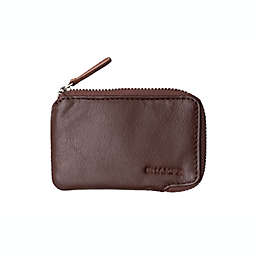 CHAMPS Minimalist Zip Case Leather Wallet with RFID Blocking