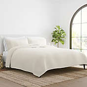 Home Collection Stripe Stitch 3-Piece Full/Queen Quilt Set in Natural