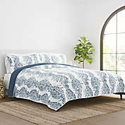 Home Collection Distressed Damask 3-Piece Reversible Quilt Set