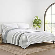Home Collection Summer Stripes 2-Piece Reversible Twin/Twin XL Quilt Set in Light Grey