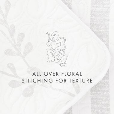 Home Collection Sprouting Vines Striped 3-Piece Reversible Quilt Set. View a larger version of this product image.