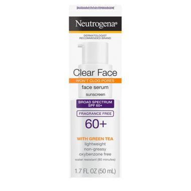 Neutrogena&reg; 1.7 oz. Clear Face Sunscreen Serum SPF 60+. View a larger version of this product image.