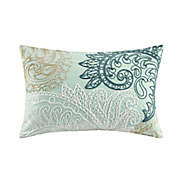 INK+IVY Kiran Embroidered Oblong Throw Pillow in Blue