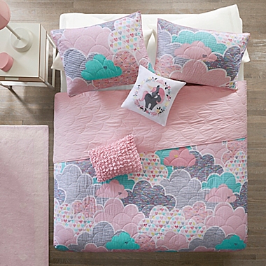 Urban Habitat Kids Cloud 4-Piece Reversible Twin/Twin Coverlet Set in Pink. View a larger version of this product image.
