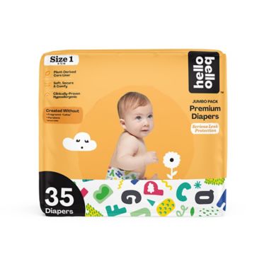 hello bello&trade; Size 1 35-Count Alphabet Soup Disposable Diapers. View a larger version of this product image.