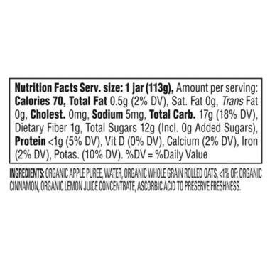 Happy Baby&reg; Organic 4 oz. Stage 2 Apple, Oats and Cinnamon Baby Food Jar. View a larger version of this product image.