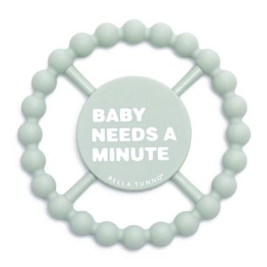 Bella Tunno&trade; "Baby Needs a Minute" Happy Teether in Green. View a larger version of this product image.