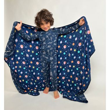 Bellabu Bear&reg; Planets 2-Layer Reversible Bamboo Blanket in Blue. View a larger version of this product image.