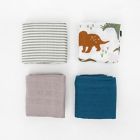 Alternate image 1 for Little Unicorn&reg; 4-Pack Cotton Muslin Squares in Dino Friends