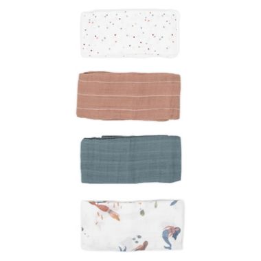 Little Unicorn&reg; 4-Pack Cotton Muslin Squares in Mermaids. View a larger version of this product image.