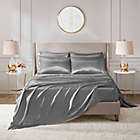 Alternate image 1 for Madison Park Essentials Satin 6-Piece Luxury Queen Sheet Set in Grey