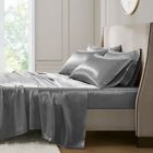 Alternate image 0 for Madison Park Essentials Satin 6-Piece Luxury Queen Sheet Set in Grey