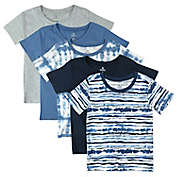 The Honest Company&reg; 5-Pack Organic Cotton Short Sleeve T-Shirts in Blue/Multi