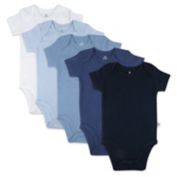 The Honest Company&reg; 5-Pack Ombre Organic Cotton Short Sleeve Bodysuits in Multi/Blue