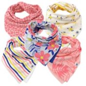 Honest&reg; 5-Pack Reversible Bandana Bib Burp Cloths in Pink
