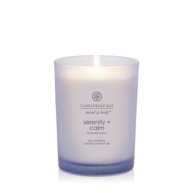 Chesapeake Bay Candle&reg; Mind &amp; Body Serenity + Calm Medium Jar Candle in Dark Purple. View a larger version of this product image.