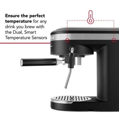 KitchenAid&reg; Semi-Automatic Espresso Machine in Matte Black. View a larger version of this product image.