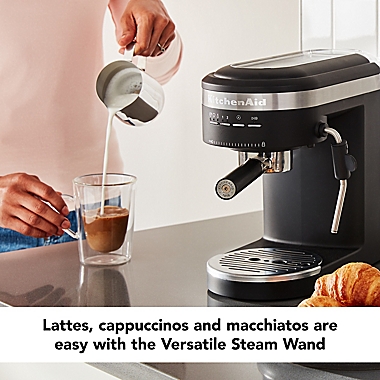 KitchenAid&reg; Semi-Automatic Espresso Machine in Matte Black. View a larger version of this product image.