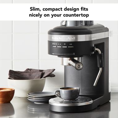 KitchenAid&reg; Semi-Automatic Espresso Machine in Matte Black. View a larger version of this product image.