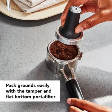 KitchenAid&reg; Semi-Automatic Espresso Machine in Matte Black. View a larger version of this product image.