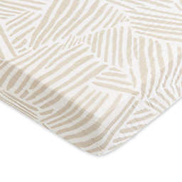 Babyletto® Organic Cotton Muslin Mini Crib Sheet in Oat Stripe