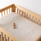 Alternate image 7 for Babyletto Oat Stripe Muslin Midi Crib Sheet in Beige