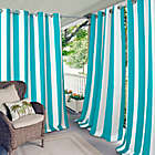 Alternate image 0 for Elrene Aiden Stripe 95-Inch Indoor/Outdoor Window Curtain Panel in Turquoise