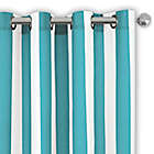 Alternate image 1 for Elrene Aiden Stripe 95-Inch Indoor/Outdoor Window Curtain Panel in Turquoise