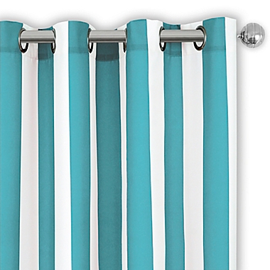 Elrene Aiden Stripe 95-Inch Indoor/Outdoor Window Curtain Panel in Turquoise. View a larger version of this product image.
