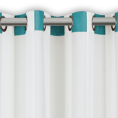 Elrene Aiden Stripe 95-Inch Indoor/Outdoor Window Curtain Panel in Turquoise. View a larger version of this product image.