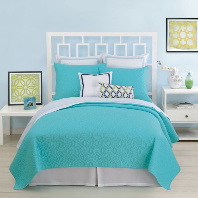 Trina Turk Santorini Coverlet In Turquoise Bed Bath Beyond