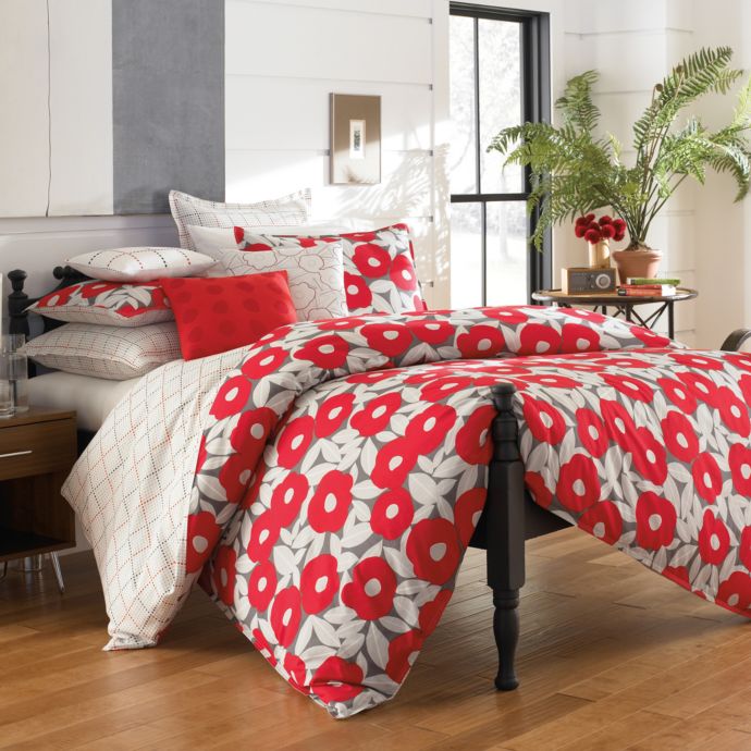 Notneutral Red Poppy Duvet Cover Set 100 Cotton Bed Bath Beyond