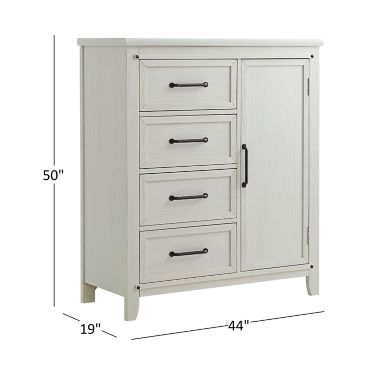 Soho Baby Ellison 4-Drawer Chifferobe in Rustic White. View a larger version of this product image.