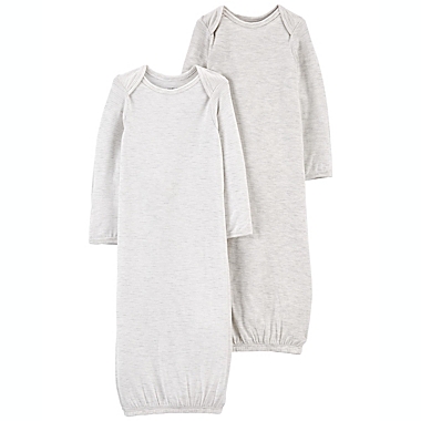 carter&#39;s&reg; 2-Pack Neutral Sleeper Gowns in Grey. View a larger version of this product image.